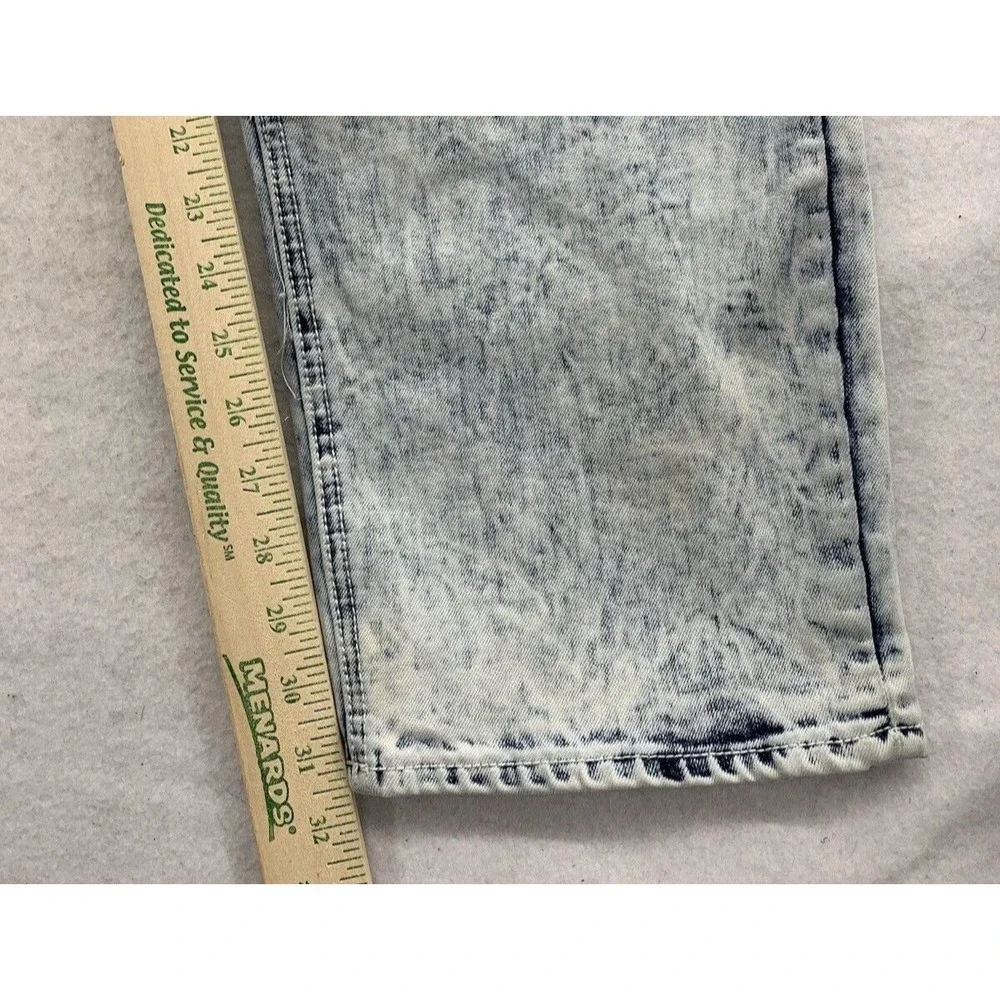 Makobi Denim Jeans Men's 40X32 Stonewash Moto Biker Factory Distressed Destroyed